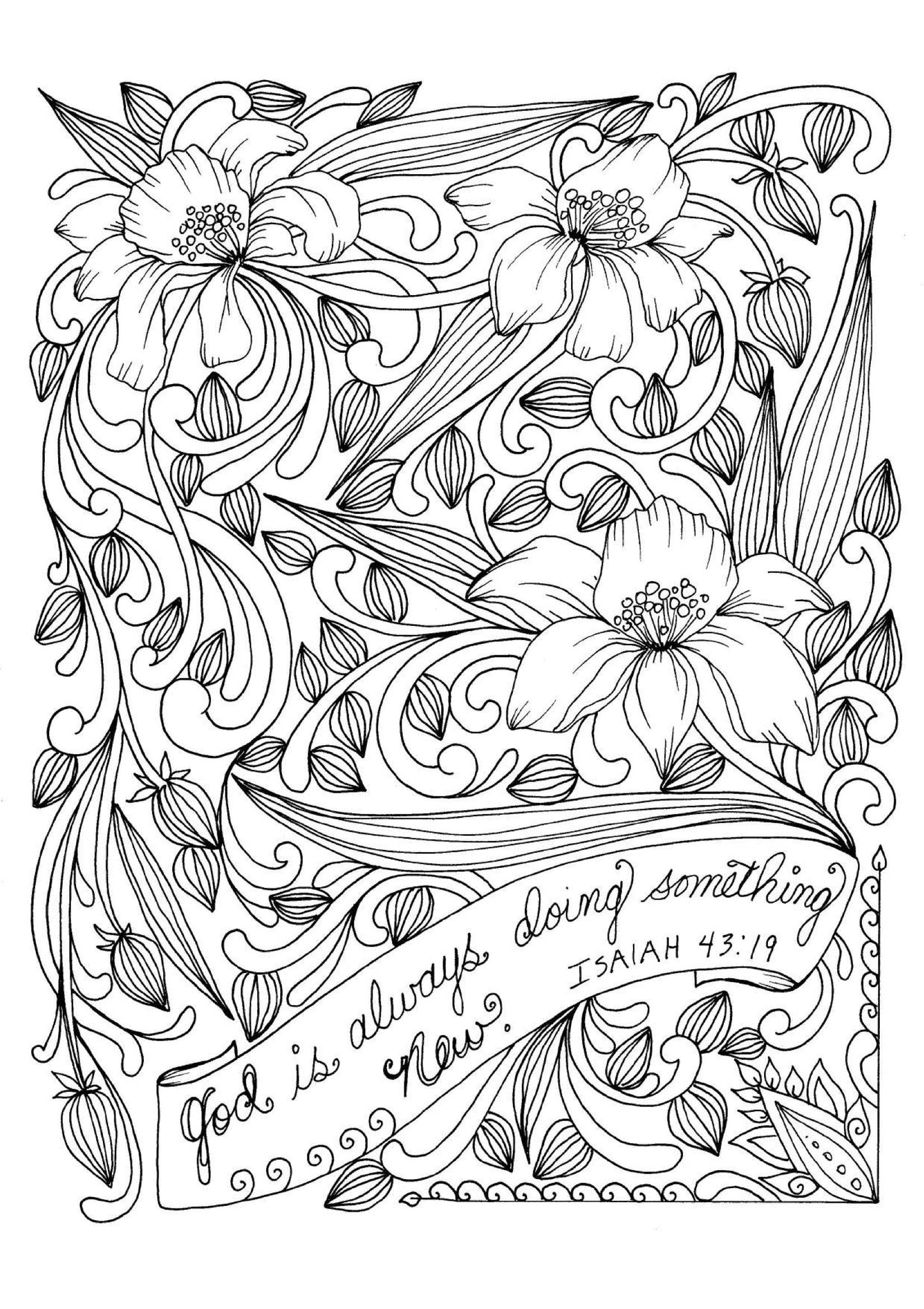 Isaiah 43:19 - Coloring Sheet