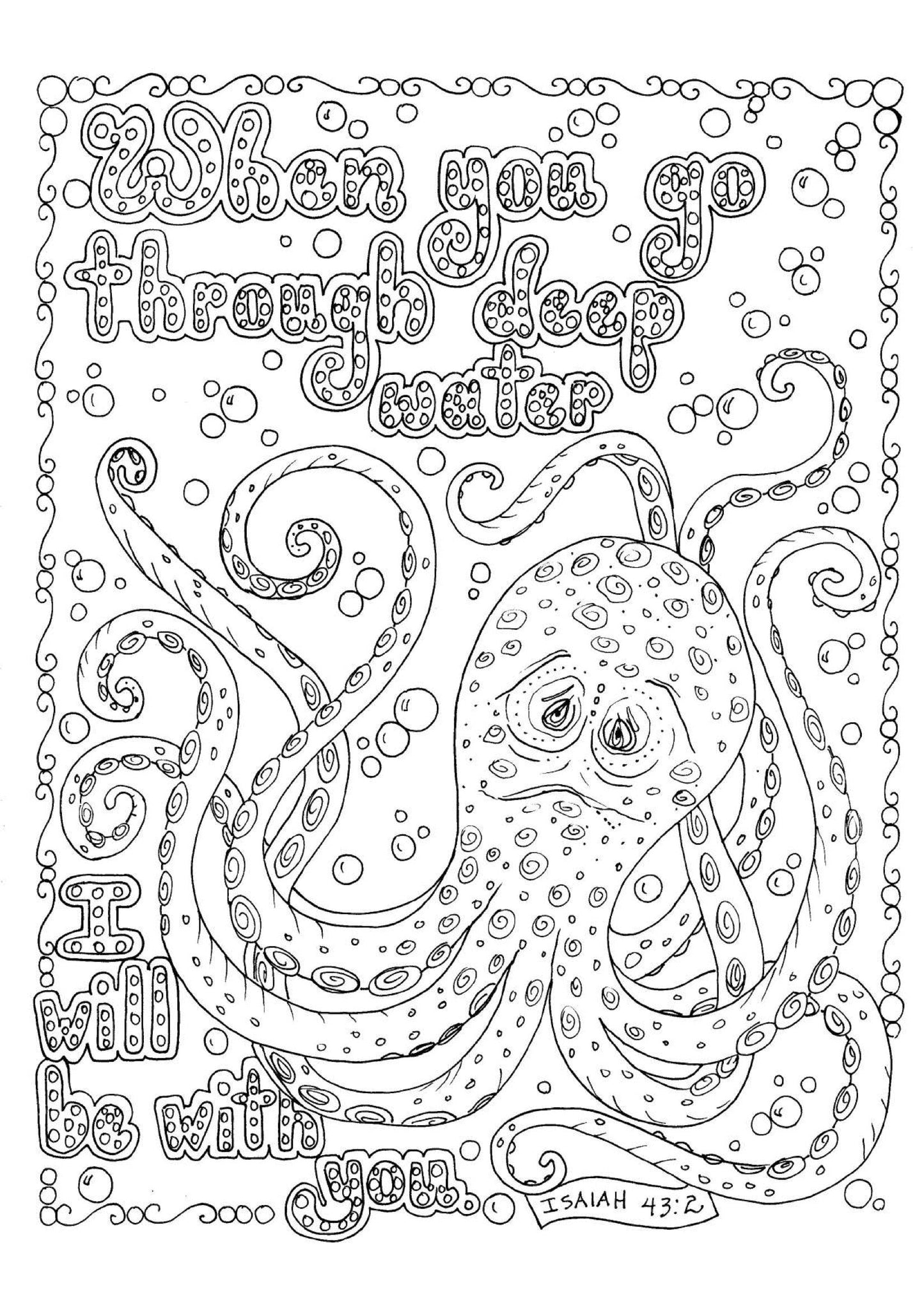 Isaiah 43:2 - Coloring Sheet