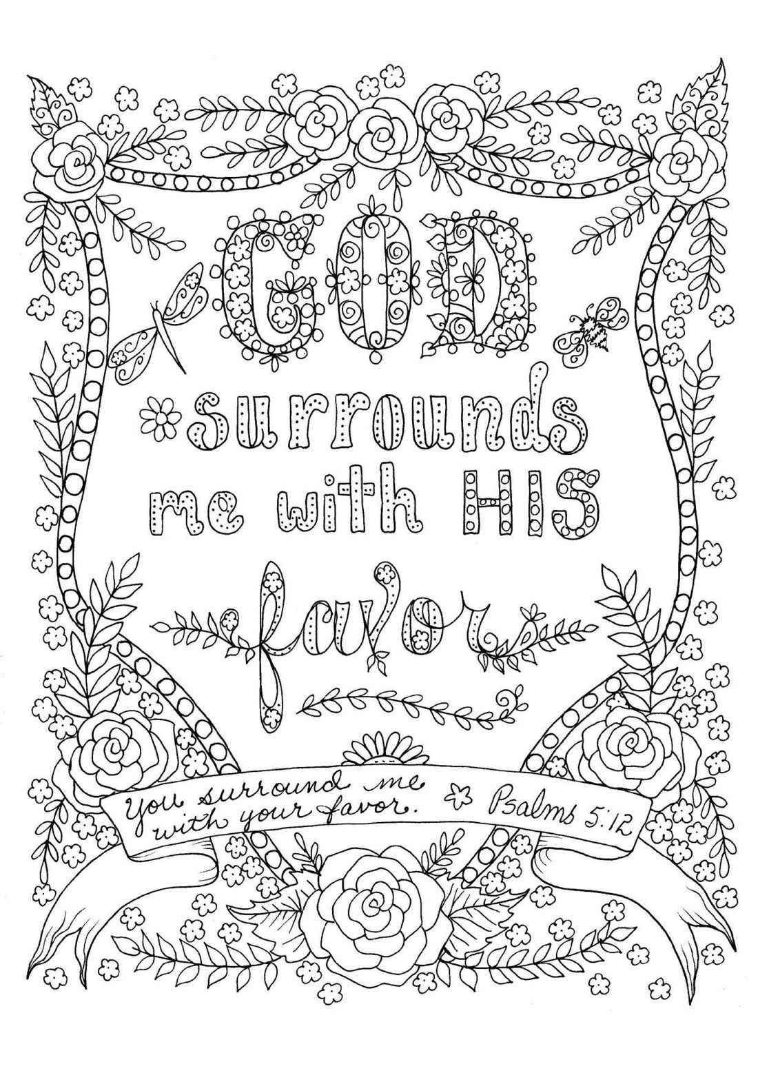 Psalms 5:12 - Coloring Sheet