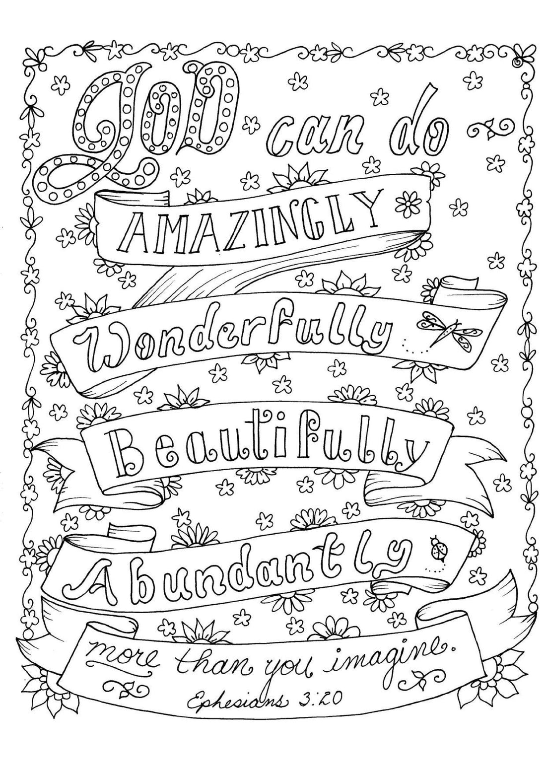 Ephesians 3:20 - Coloring Sheet