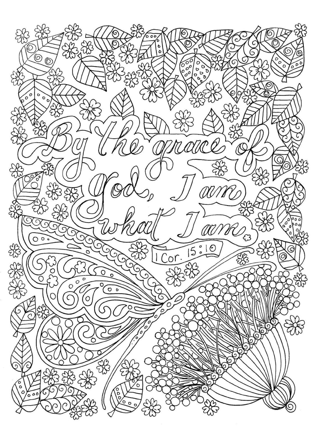 1 Cor 15:10 - Coloring Sheet