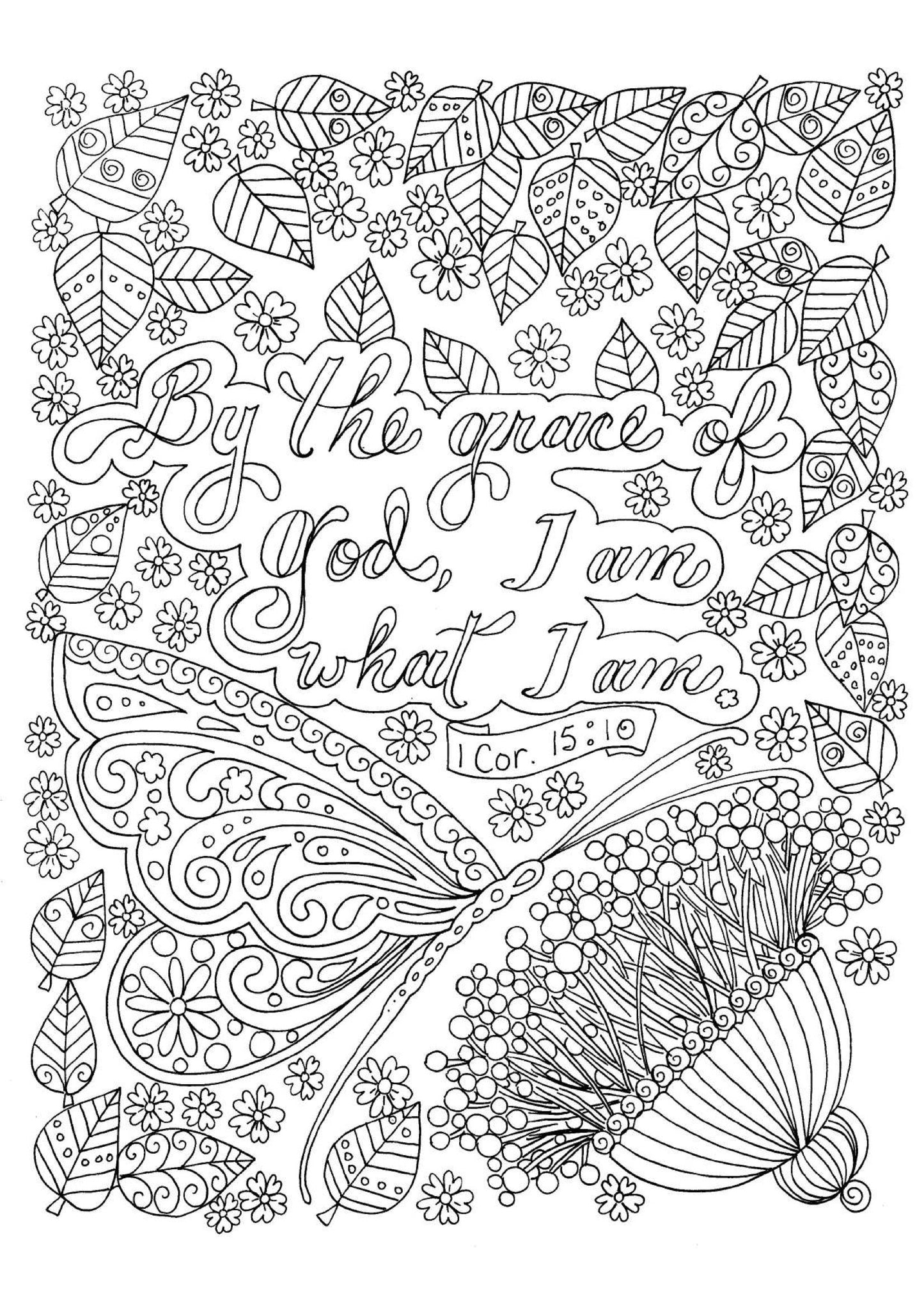 1 Cor 15:10 - Coloring Sheet