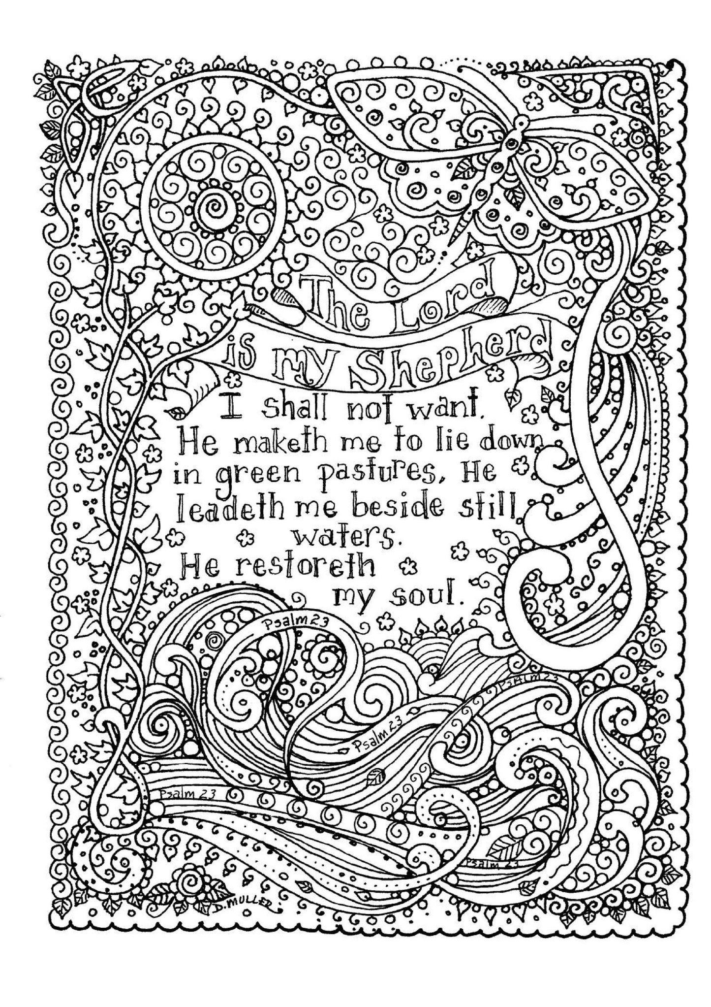 Psalms 23 - Coloring Sheet