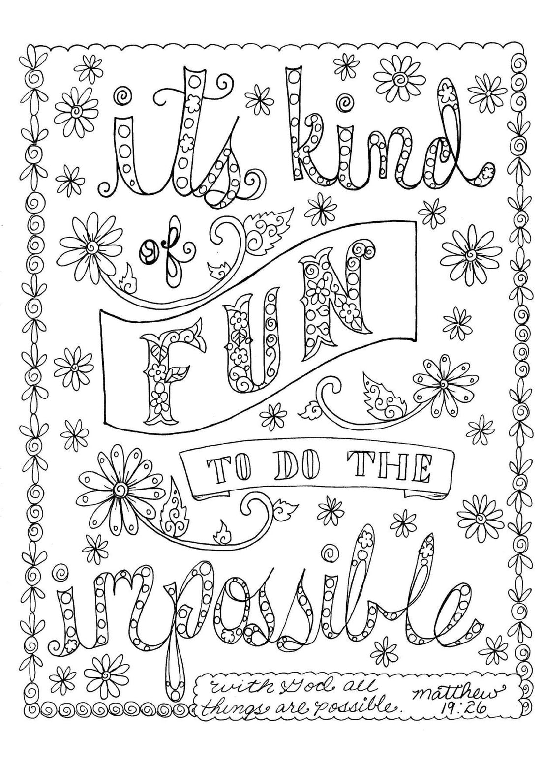 Matthew 19:26 - Coloring Sheet