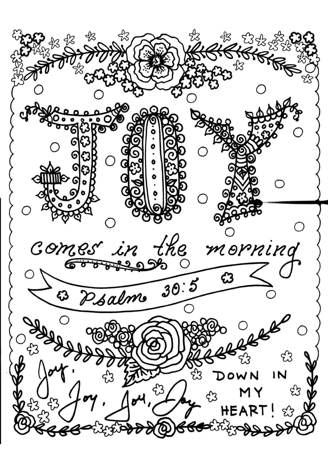 Psalms 30:5 - Coloring Sheet