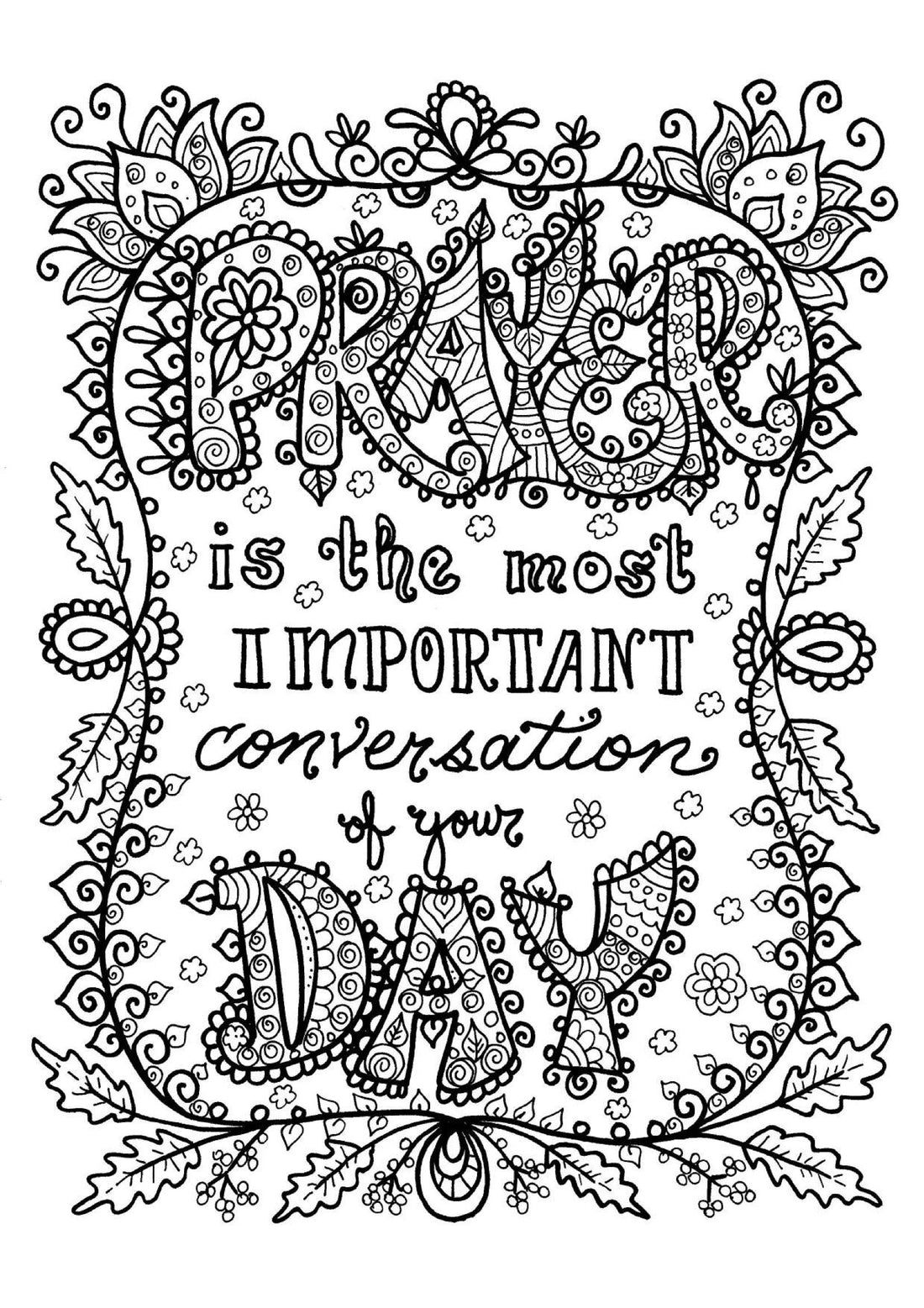 Prayer is the most Important - Coloring Sheet