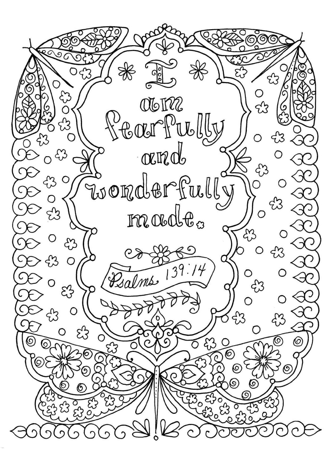 Psalms 139:14 - Coloring Sheet