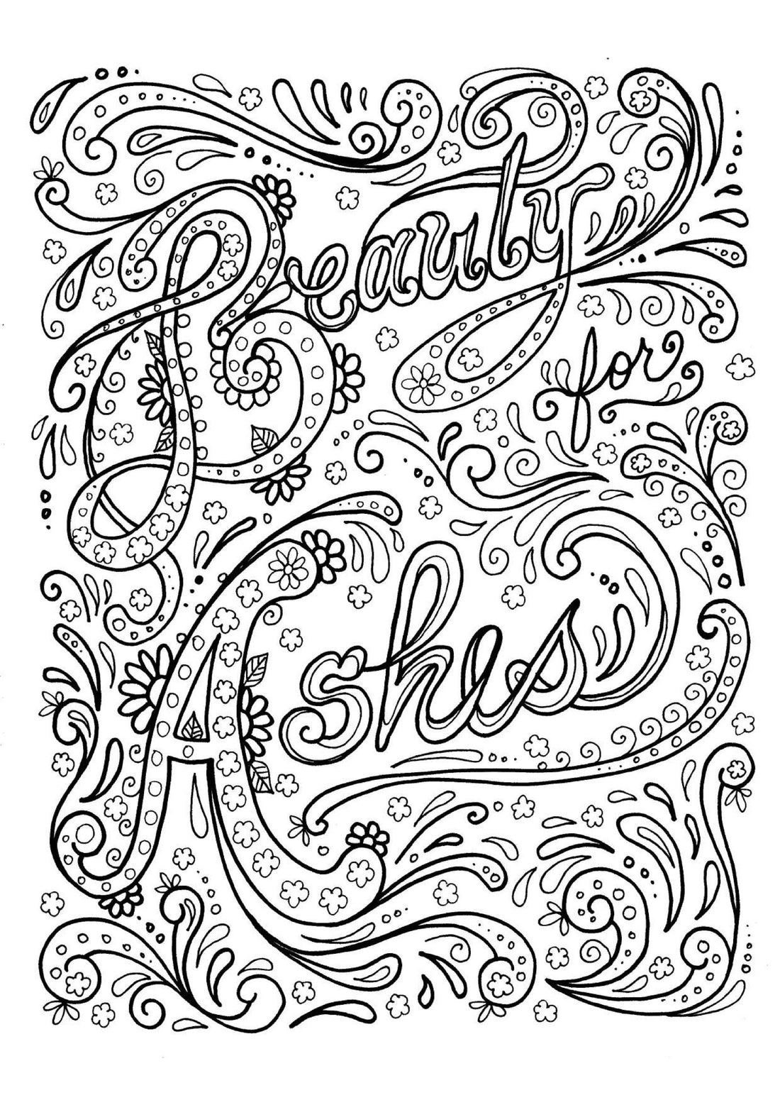 Beauty from Ashes - Coloring Sheet