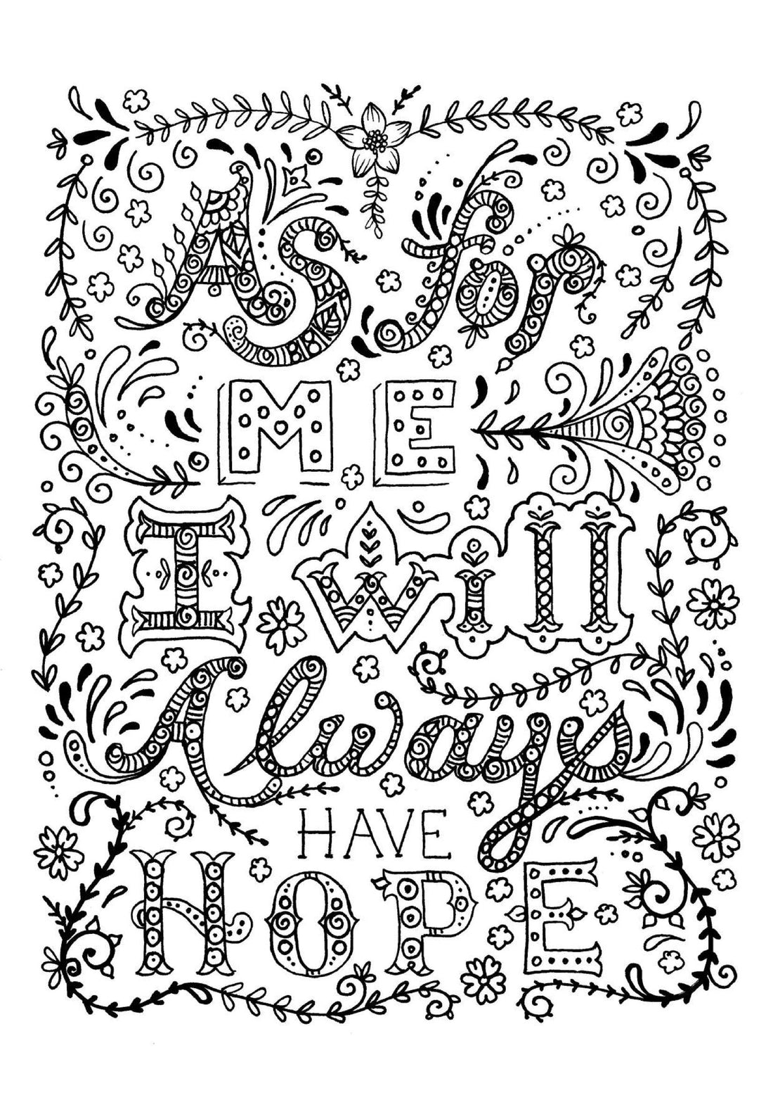 As for me - Coloring Sheet