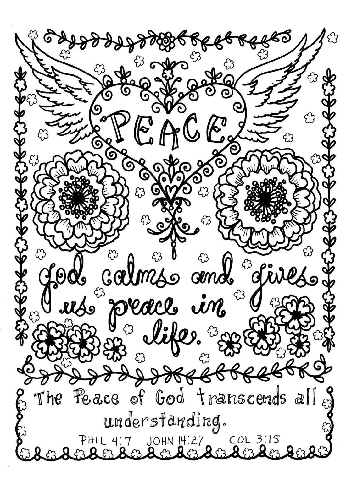 Phil 4:7 - Coloring Sheet