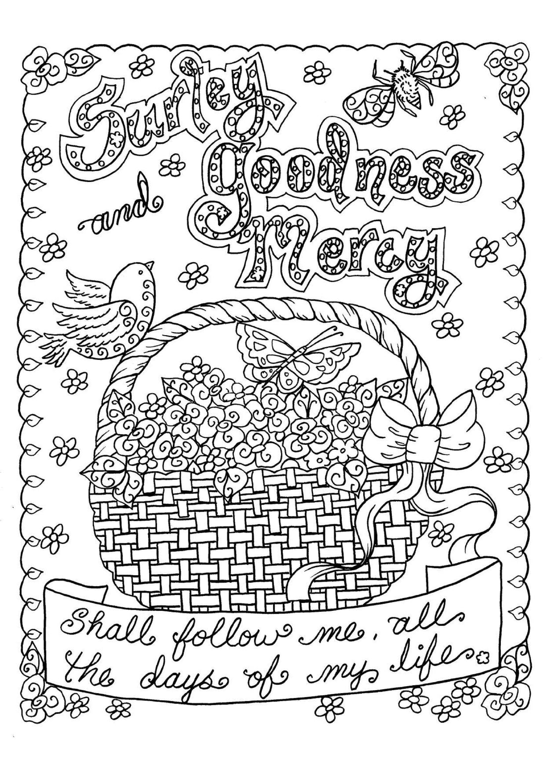 Goodness and Mercy - Coloring Sheet