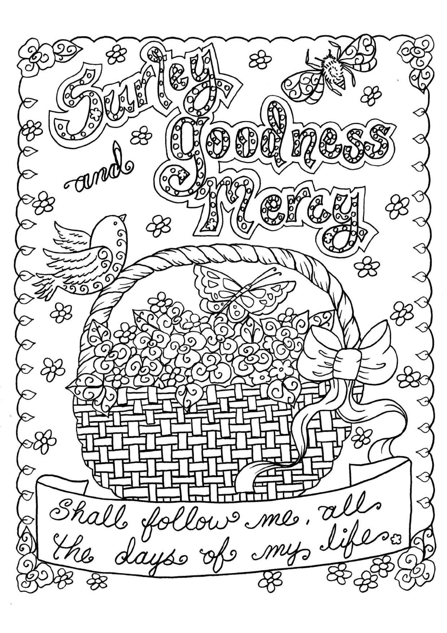 Goodness and Mercy - Coloring Sheet