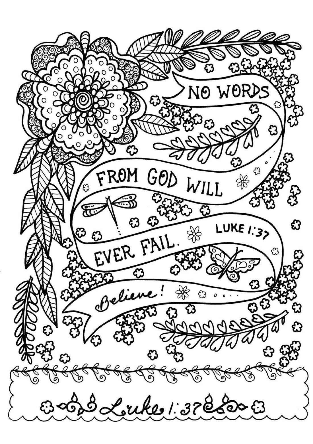 Luke 1:37 - Coloring Sheet