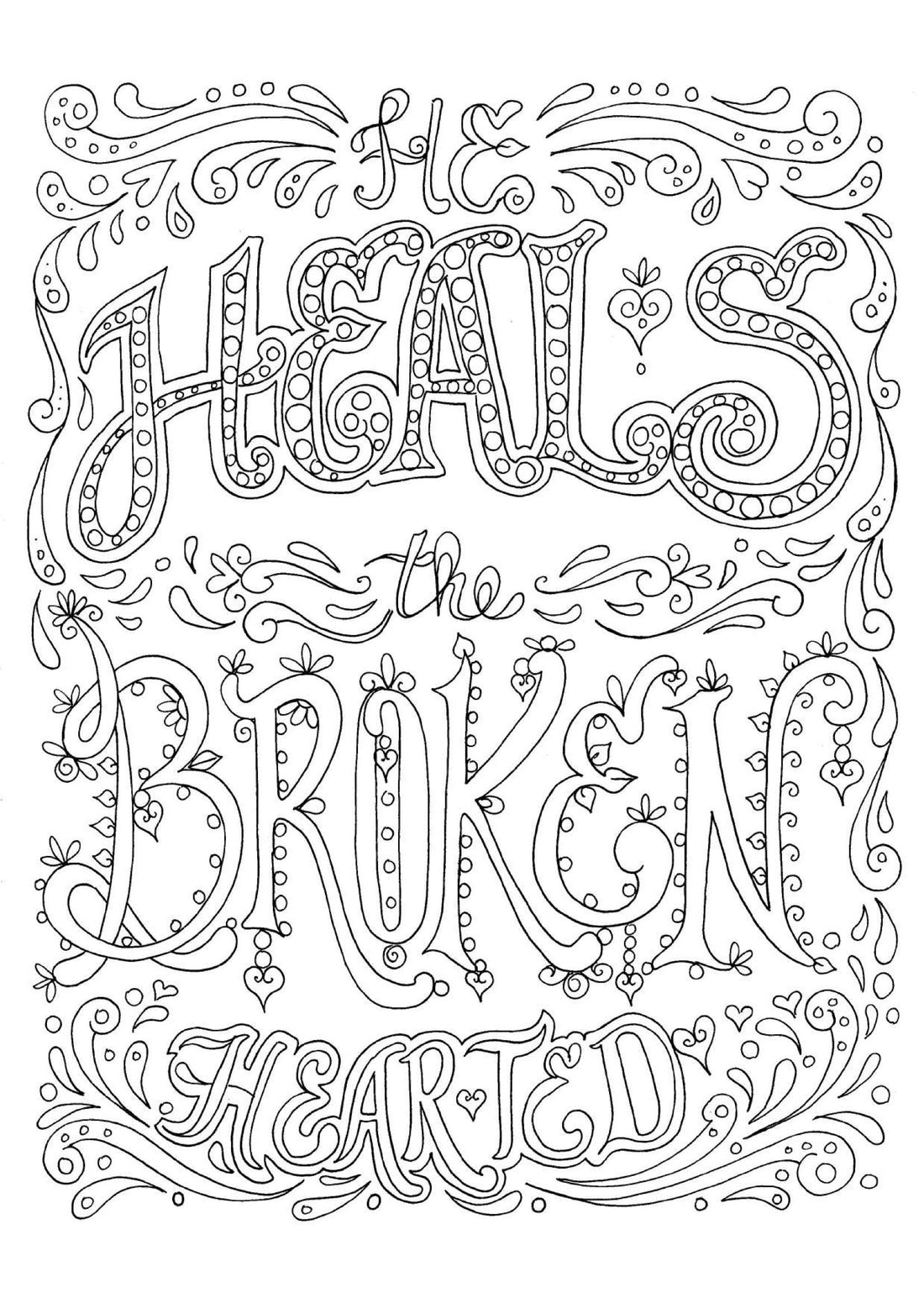 He Heals the Broken - Coloring Sheet