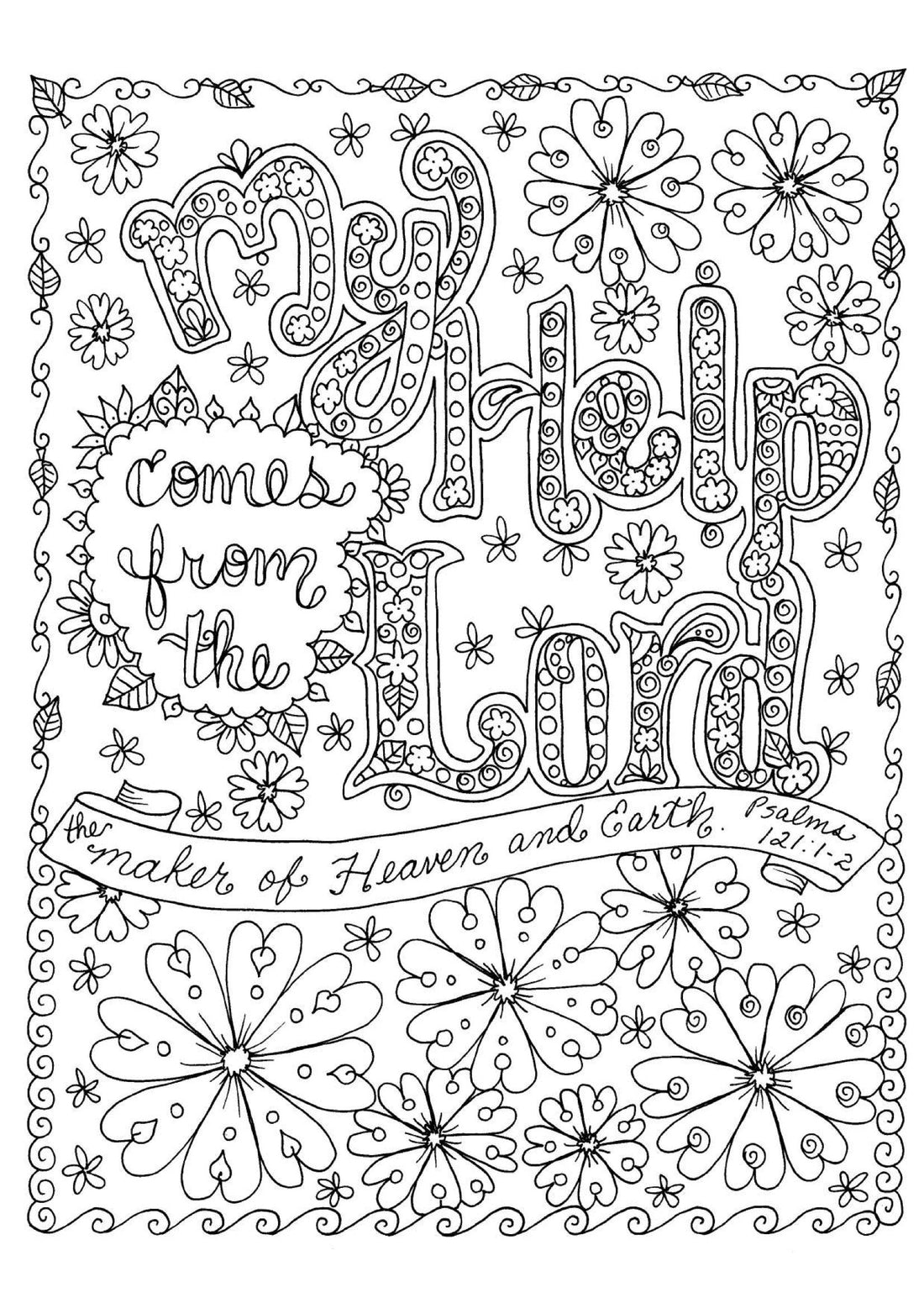 Psalms 121:1-2 - Coloring Sheet