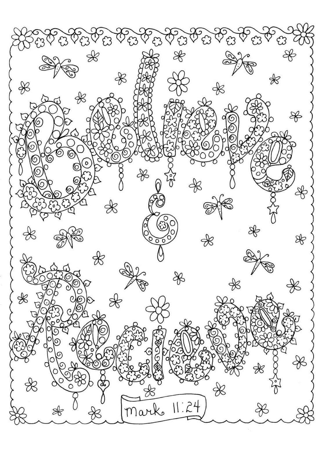 Believe and Receive Coloring Sheet