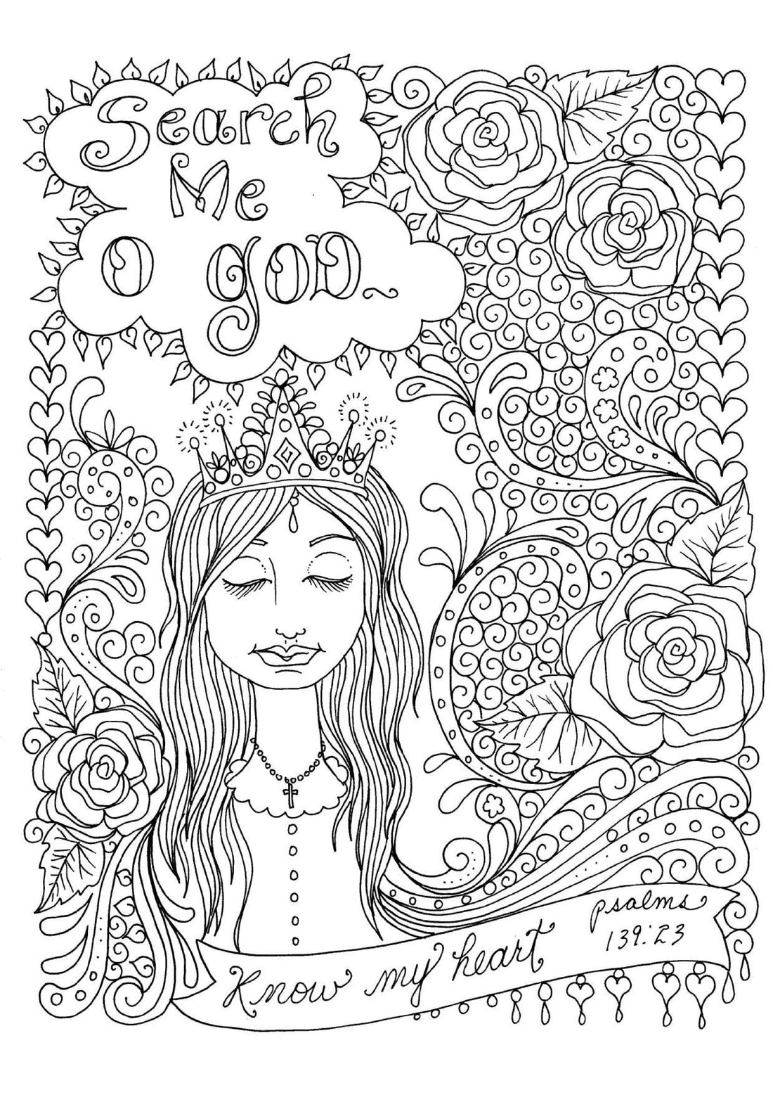 Psalms 139:23 - Coloring Sheet