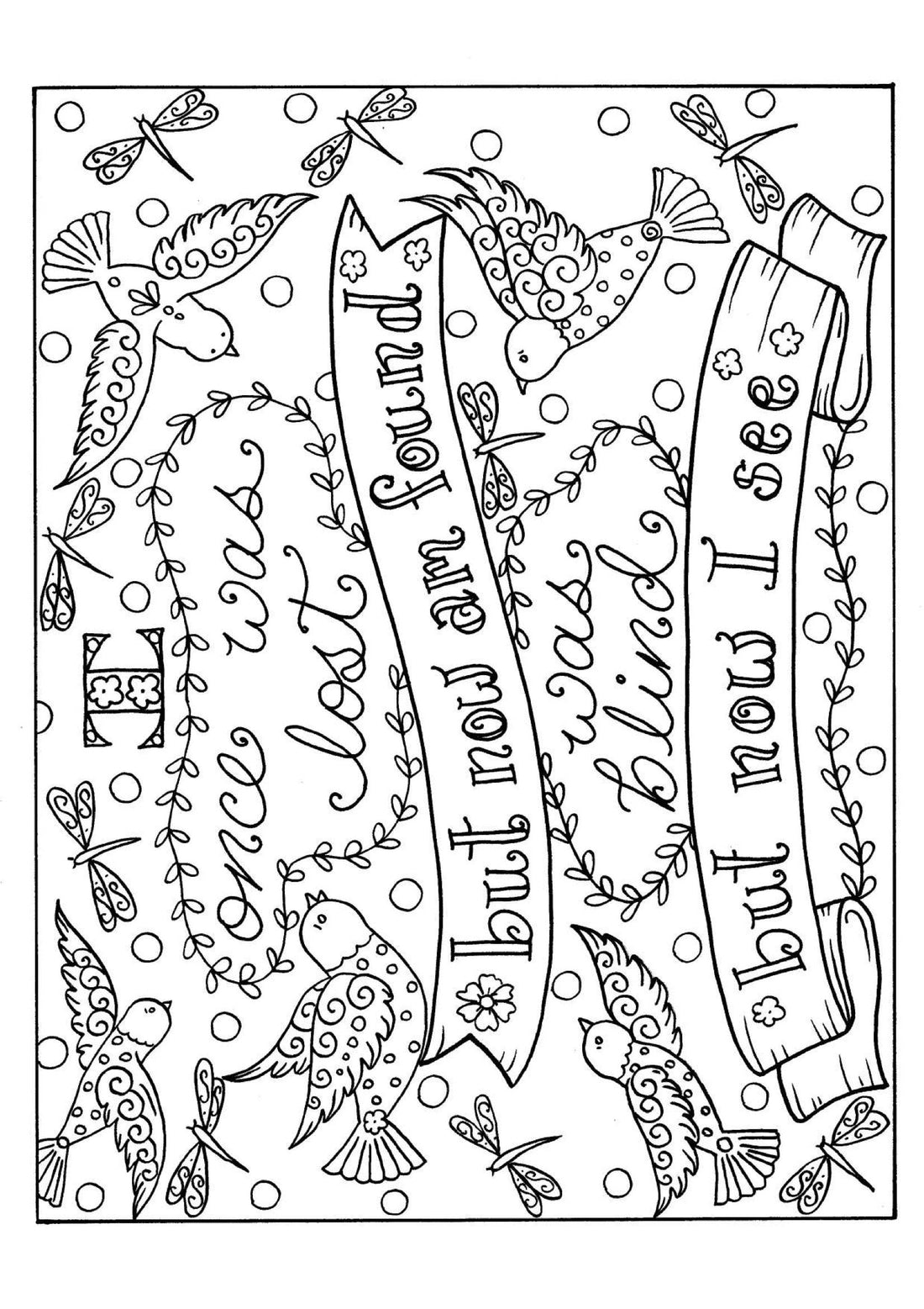 I once was lost - Coloring Sheet