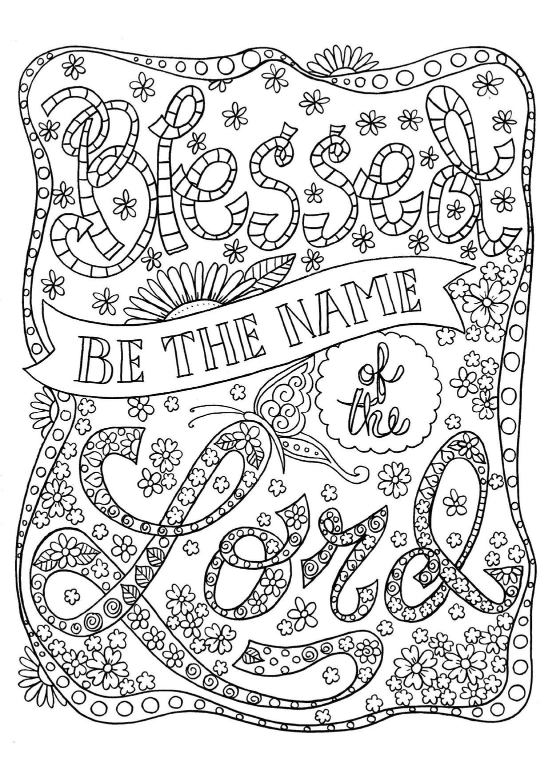 Blessed be the Name - Coloring Sheet