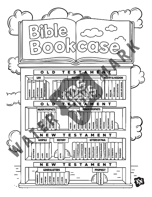 Bible Bookcase Coloring Sheet